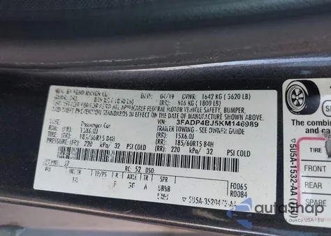 2019 Ford Fiesta Se from USA, damaged, VIN 3FADP4BJ5KM146989